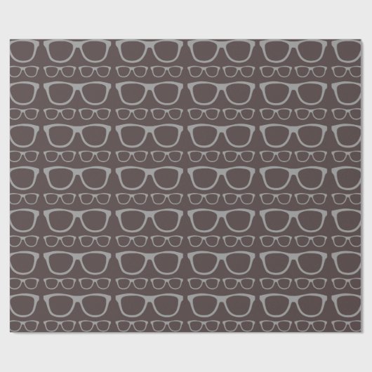Niedlicher Retro-Eyeglass-Hipster Geschenkpapier (Flach)