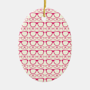 Niedlicher Retro-Eyeglass-Hipster Keramikornament