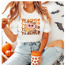 Niedlicher Retro Fall Teacher Pumpkin Halloween
