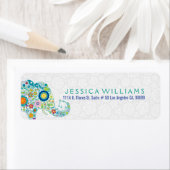 Niedlicher Retro-Flora-Elefant (Insitu)