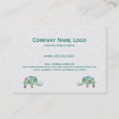 Niedlicher Retro-Flora-Elefant Visitenkarte (Rückseite)