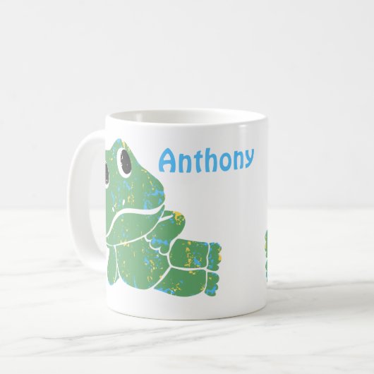 Niedlicher Retro Frog Graphic Personalisiert Kaffeetasse (Vorderseite Links)