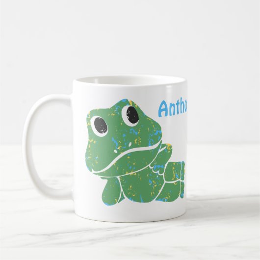 Niedlicher Retro Frog Graphic Personalisiert Kaffeetasse (Links)