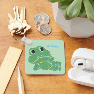 Niedlicher Retro Frog Graphic Personalisiert Schlüsselanhänger