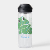 Niedlicher Retro Frog Graphic Personalisiert Trinkflasche (Rückseite)