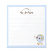 Niedlicher Retro-Funny Globe zurück zur Schule Notizblock (Vorderseite)