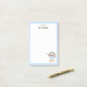 Niedlicher Retro-Funny Globe zurück zur Schule Post-it Klebezettel (Auf Schreibtisch)