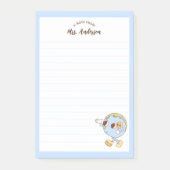 Niedlicher Retro-Funny Globe zurück zur Schule Post-it Klebezettel (Vorderseite)