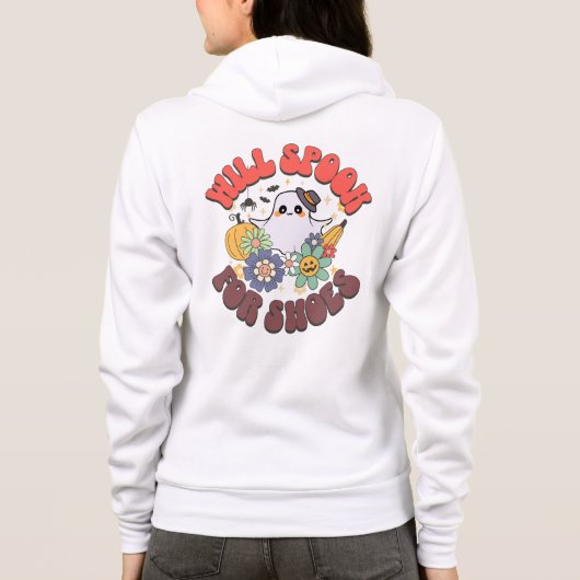 Niedlicher Retro-Geist wird für SchuhHalloween ver Hoodie (Rückseite)