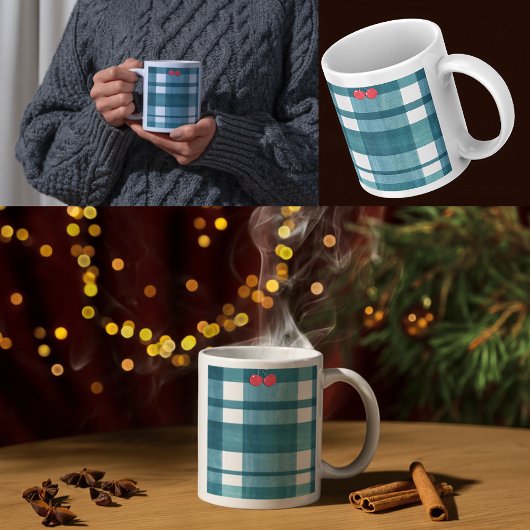 Niedlicher Retro-Gingham Kaffeetasse