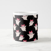 Niedlicher Retro Girl Ghost mit rosafarbenem Haarb Jumbo-Tasse (Vorderseite)