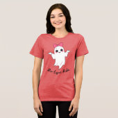 Niedlicher Retro Girl Ghost mit rosafarbenem Haarb Tri-Blend Shirt (Vorderseite voll)