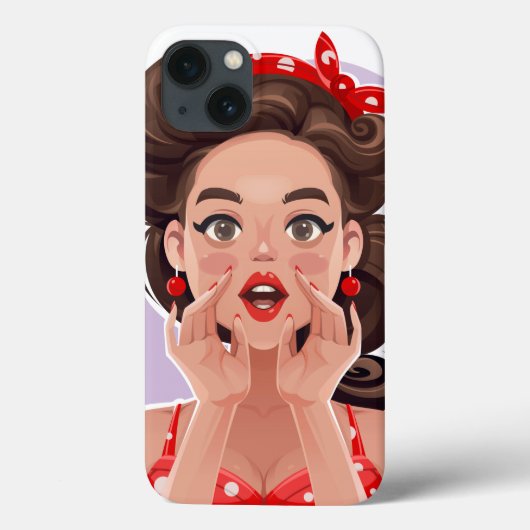 Niedlicher Retro Girl Phone Case (Rückseite)