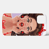 Niedlicher Retro Girl Phone Case (Rückseite (Horizontal))