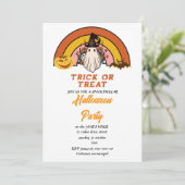 niedlicher Retro-Groovy Einladung (Stehend Vorderseite)