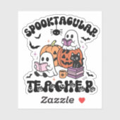 Niedlicher Retro Halloween Spooktacular-Lehrer Aufkleber (Blatt)