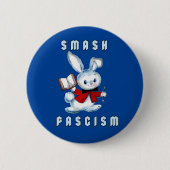 Niedlicher Retro-Hase - Schmetterling des Faschism Button (Vorderseite)