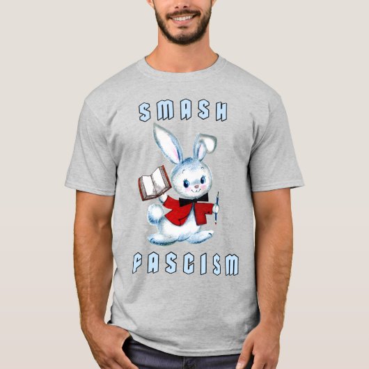 Niedlicher Retro-Hase - Schmetterling des Faschism T-Shirt (Vorderseite)