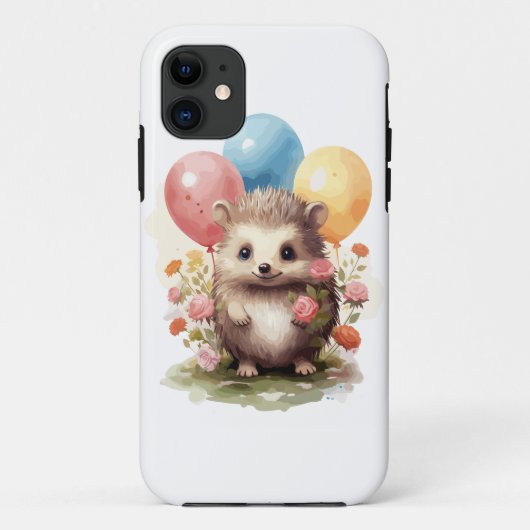 Niedlicher Retro-Igel mit Balloons Case-Mate iPhone Hülle (Rückseite)