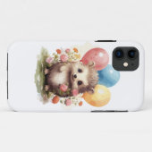 Niedlicher Retro-Igel mit Balloons Case-Mate iPhone Hülle (Rückseite (Horizontal))