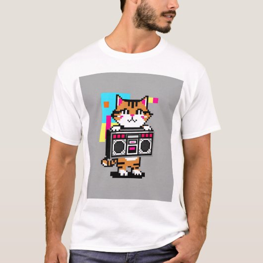 Niedlicher Retro Katzenkoffer T - Shirt - Cooles G (Vorderseite)