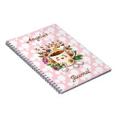 Niedlicher Retro Kawaii Kaffee und Blume Personali Notizblock (Rechte Seite)