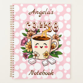 Niedlicher Retro Kawaii Kaffee und Blume Personali Planer