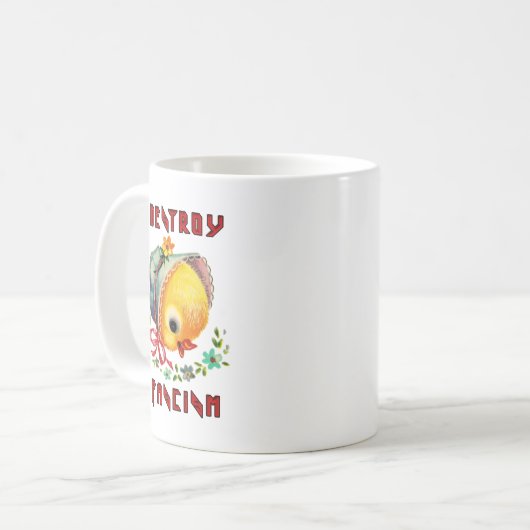 Niedlicher Retro-Kick - Zerstörung des Faschismus Kaffeetasse (Vorderseite Links)