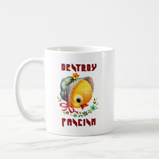 Niedlicher Retro-Kick - Zerstörung des Faschismus Kaffeetasse (Links)
