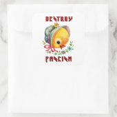 Niedlicher Retro-Kick - Zerstörung des Faschismus Quadratischer Aufkleber (Tasche)