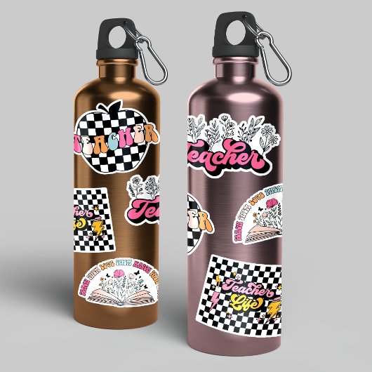 Niedlicher Retro-Lehrer Leben Vinyl Sticker Pack