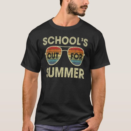 Niedlicher Retro-letzter Schultag für Sommer T-Shirt (Vorderseite)