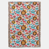 niedlicher retro Löwe scherzt Illustration Decke (Vorderseite Vertikal)