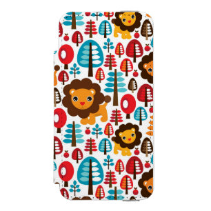 niedlicher retro Löwe scherzt Illustration Incipio Watson™ iPhone 5 Geldbörsen Hülle