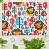 niedlicher retro Löwe scherzt Illustration Küchentuch (Gefaltet)