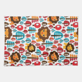 niedlicher retro Löwe scherzt Illustration Küchentuch (Horizontal)