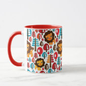 niedlicher retro Löwe scherzt Illustration Tasse (Links)