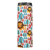 niedlicher retro Löwe scherzt Illustration Thermosbecher (Rückseite)