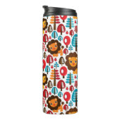 niedlicher retro Löwe scherzt Illustration Thermosbecher (Nach rechts gedreht)