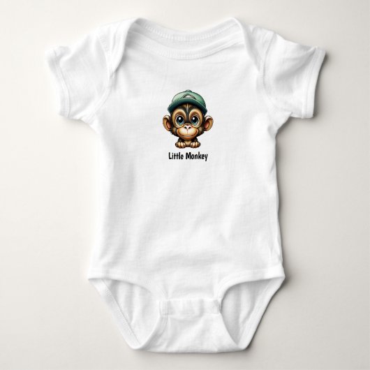 Niedlicher Retro Monkey Baby Strampler (Vorderseite)