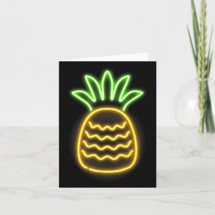 Niedlicher Retro Neon Ananas für hawaiianische Str Karte
