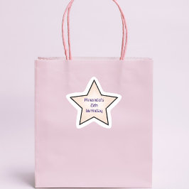 Niedlicher Retro Pastel Star Kindergeburtstag Stern-Aufkleber