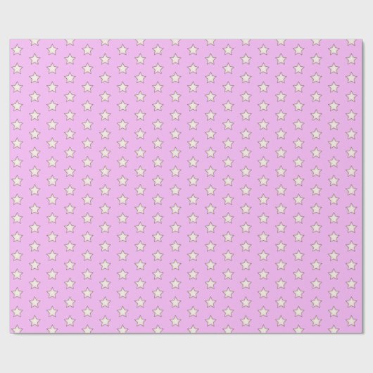 Niedlicher Retro Pastell Star Pink Geschenkpapier (Flach)