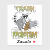 Niedlicher Retro-Raccoon - Trash Faschismus Aufkleber (Blatt)