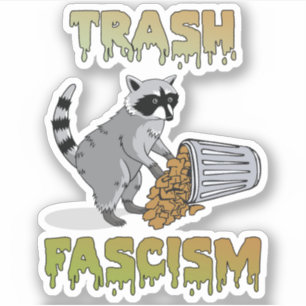 Niedlicher Retro-Raccoon - Trash Faschismus Aufkleber