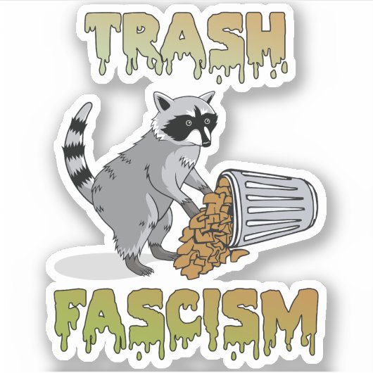 Niedlicher Retro-Raccoon - Trash Faschismus Aufkleber (Vorderseite)