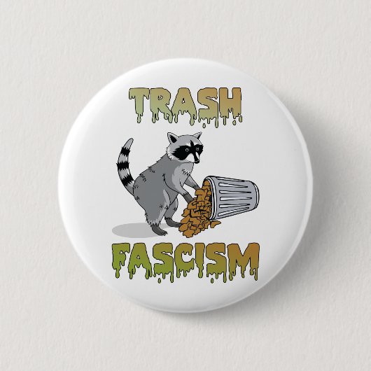 Niedlicher Retro-Raccoon - Trash Faschismus Button (Vorderseite)