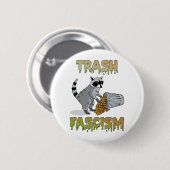 Niedlicher Retro-Raccoon - Trash Faschismus Button (Vorne & Hinten)