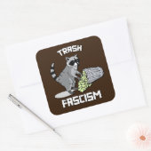 Niedlicher Retro-Raccoon - Trash Faschismus Quadratischer Aufkleber (Umschlag)
