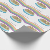 Niedlicher Retro-Regenbogen-Noah-Arkadenname Geschenkpapier (Ecke)